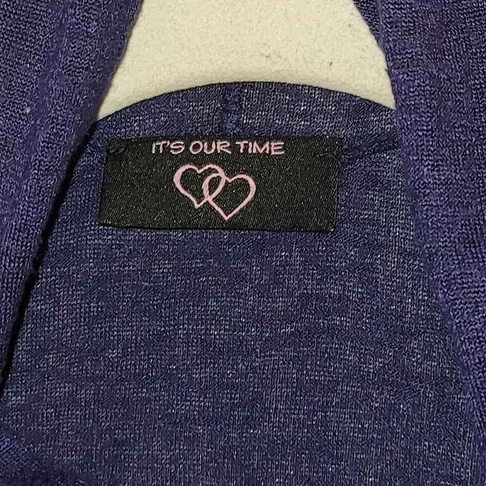 It's Our Time Thin Blue with Sequin Stripes Hooded Top